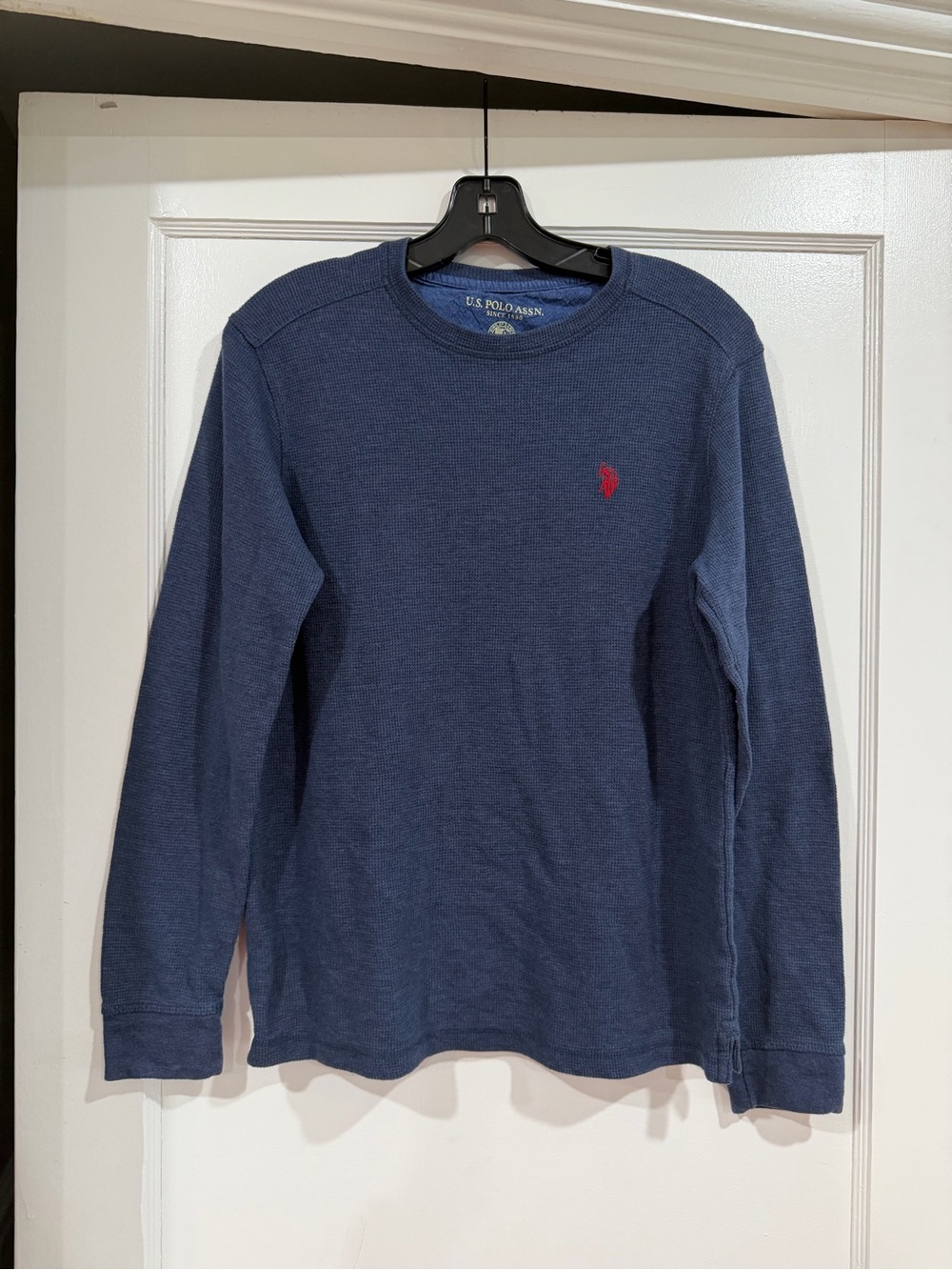 U.S. Polo Assn. Navy Long-Sleeve Crew with Red Pony Logo